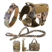Large Dog Collar Dog Harness and Leash Set Pet Vest Tactical German Shepherd Harnesses for Small Dogs